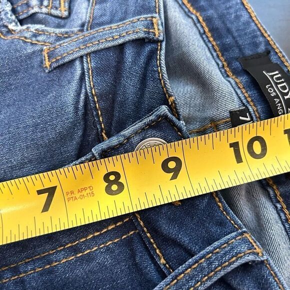 Judy Blue Mid Rise Skinny Fit Size 7/28 JB84165 Med Blue Pin Stripe Jeans - Picture 13 of 15